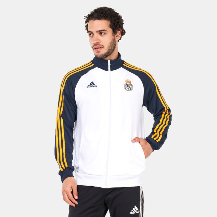 adidas Men's Real Madrid DNA 3-Stripes Track Jacket White adidas Men's Real Madrid DNA 3-Stripes Track Jacket White image number 0